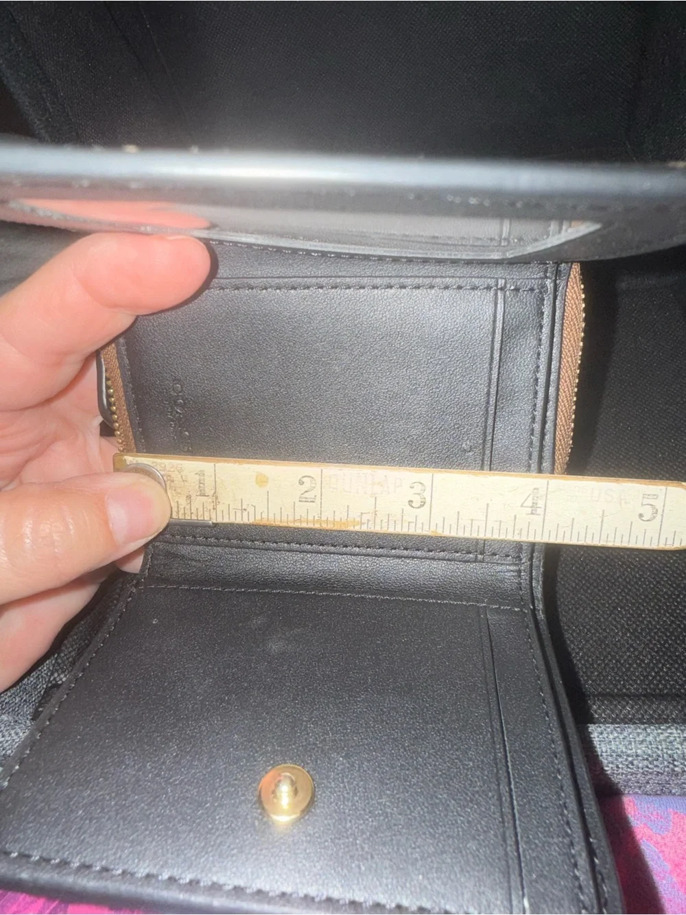 Coach OrangeTerracotta Trifold Leather Zip Card Wallet with Gold Studs OSP